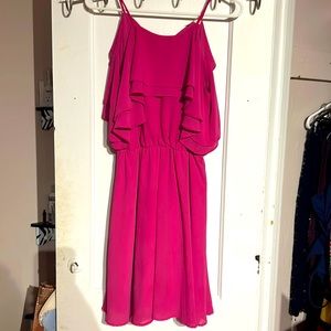 Miami pink frill dress - slightly worn (S)